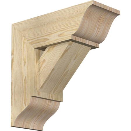 Ekena Millwork Traditional Traditional Rough Sawn Bracket w/ Offset Brace, Douglas Fir, 8"W x 20"D x 20"H BKT0806X20X20TRA01RDF